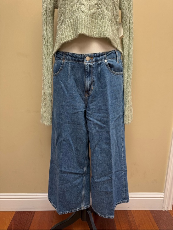 Pilcro Denim - Pilcro Wide-Leg Mid-Rise Blue Denim Jeans